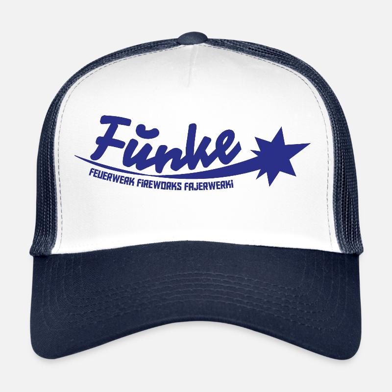 Funke Logo Blau - Trucker Cap - Weiß/Navy