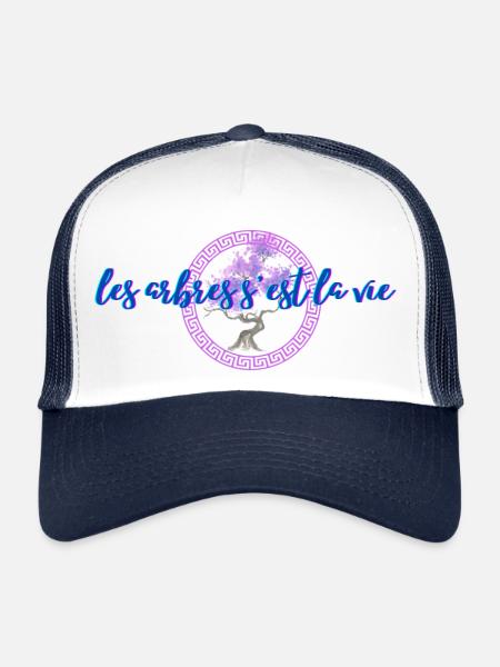 les arbres c'est la vie - Casquette trucker  - blanc/marine - Devant