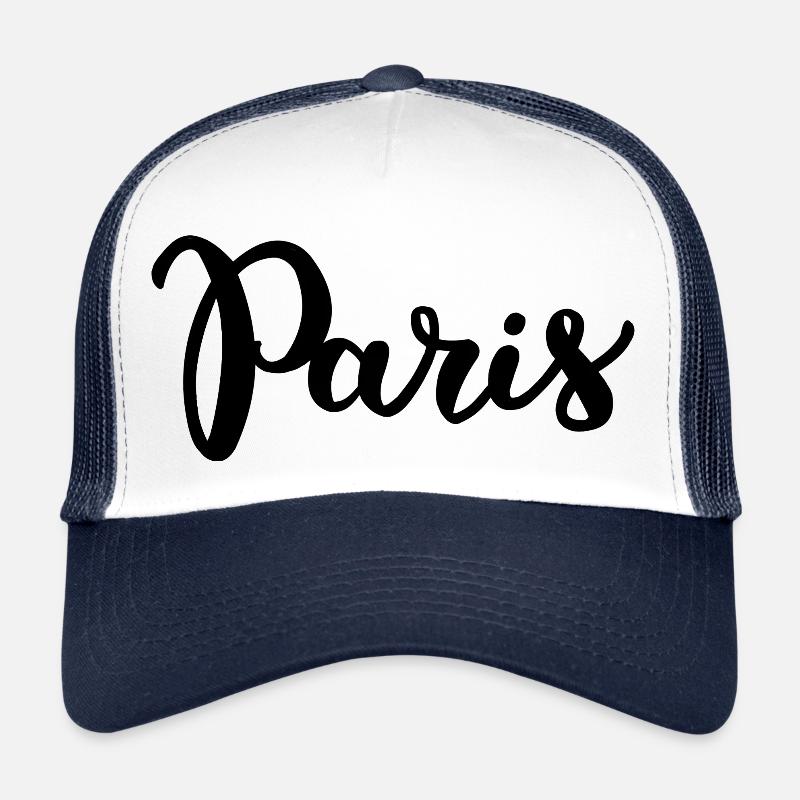 Paris Schriftzug - Trucker Cap - Weiß/Navy