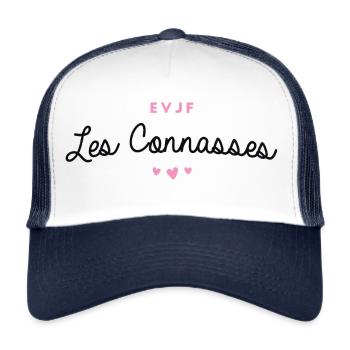 T-shirt EVJF "Les Connasses" - Casquette trucker  - blanc/marine - Devant