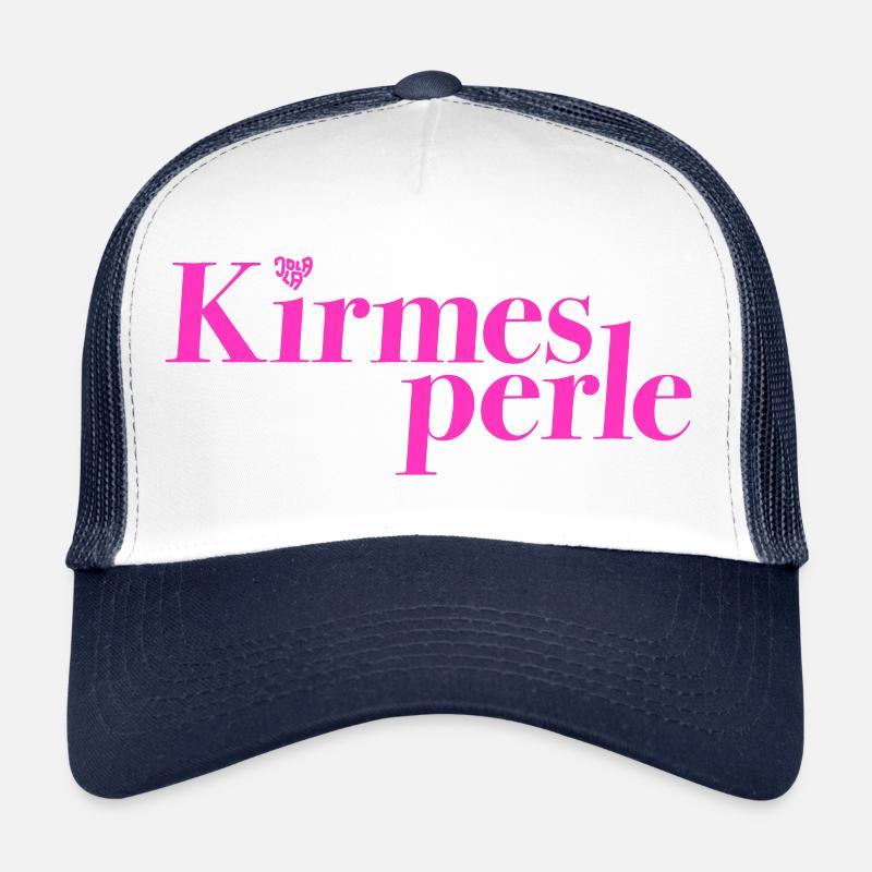 Kirmesperle Pink Glanz - Trucker Cap - Weiß/Navy