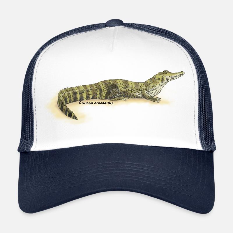Baba (Caiman crocodilus) - Trucker Cap - white/navy