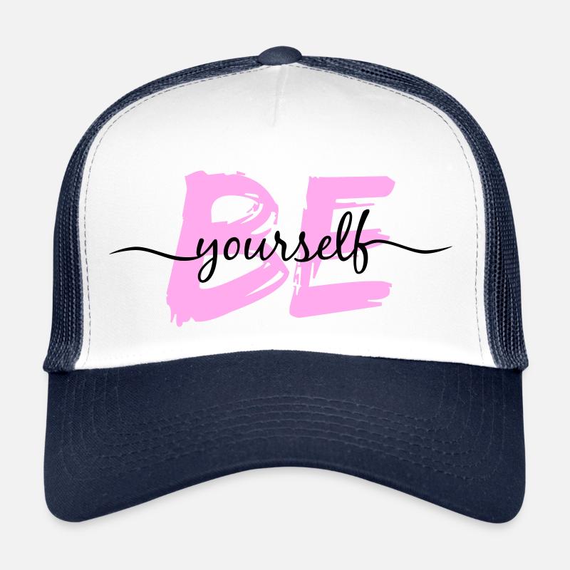 be yourself – sei du selbst! - Trucker Cap - Weiß/Navy