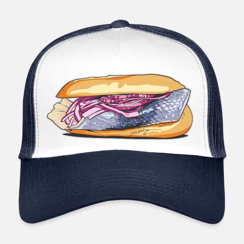 Fischsemmel // Illustration - Trucker Cap - Weiß/Navy