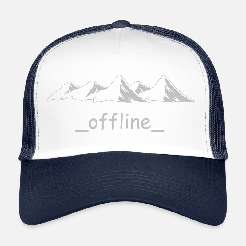 Bergsilhouette offline, Bergmotiv, offline - Trucker Cap - Weiß/Navy