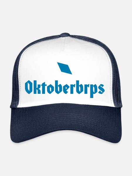 Oktoberbrps shirt - for beer thirst against belching - Trucker Cap - white/navy - Front