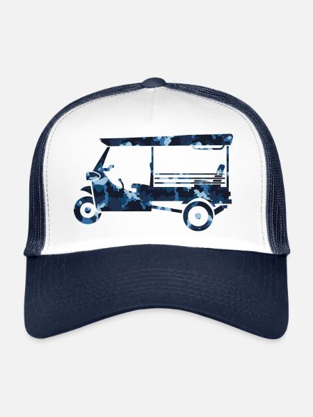 Camo Tuk-Tuk Navy - Trucker Cap - white/navy - Front