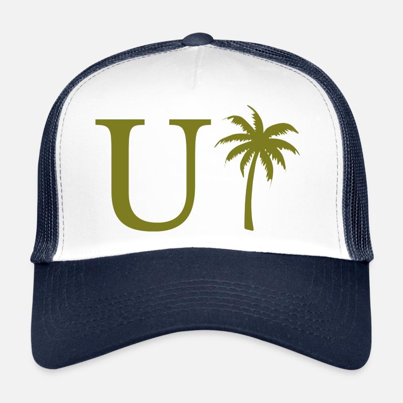 Lettre u vert Palm Casquette trucker 