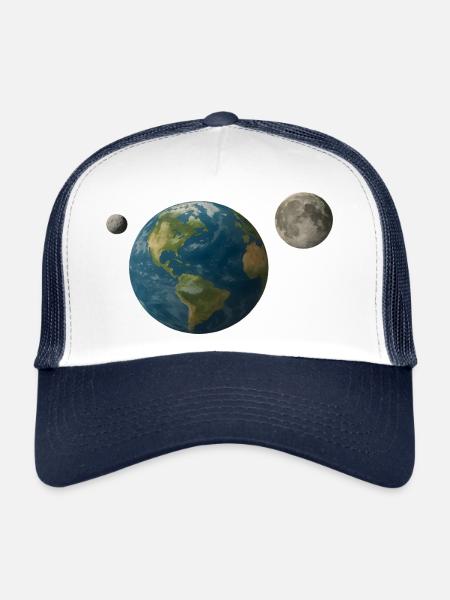 Earth with second moon 2025 PN7 - Trucker Cap - white/navy - Front
