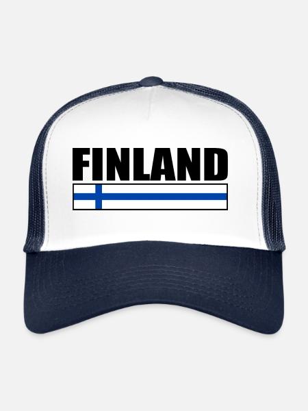 Finlande - Casquette trucker  - blanc/marine - Devant