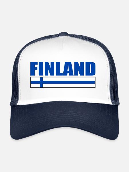 Finlande - Casquette trucker  - blanc/marine - Devant