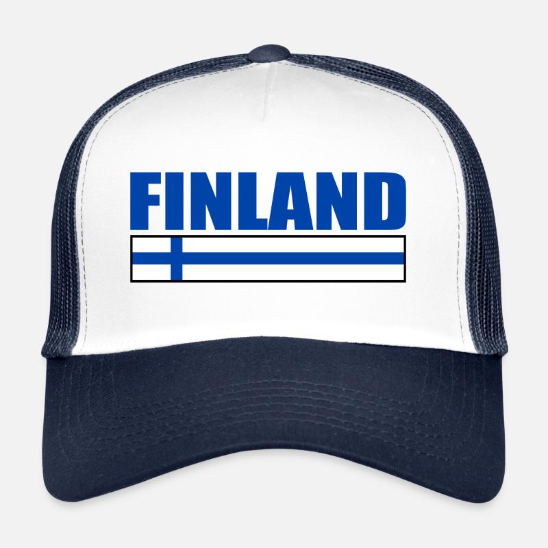 Finlande - Casquette trucker  - blanc/marine