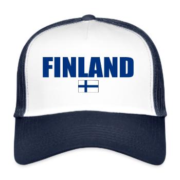 Finnland - Trucker Cap - Weiß/Navy - Vorne