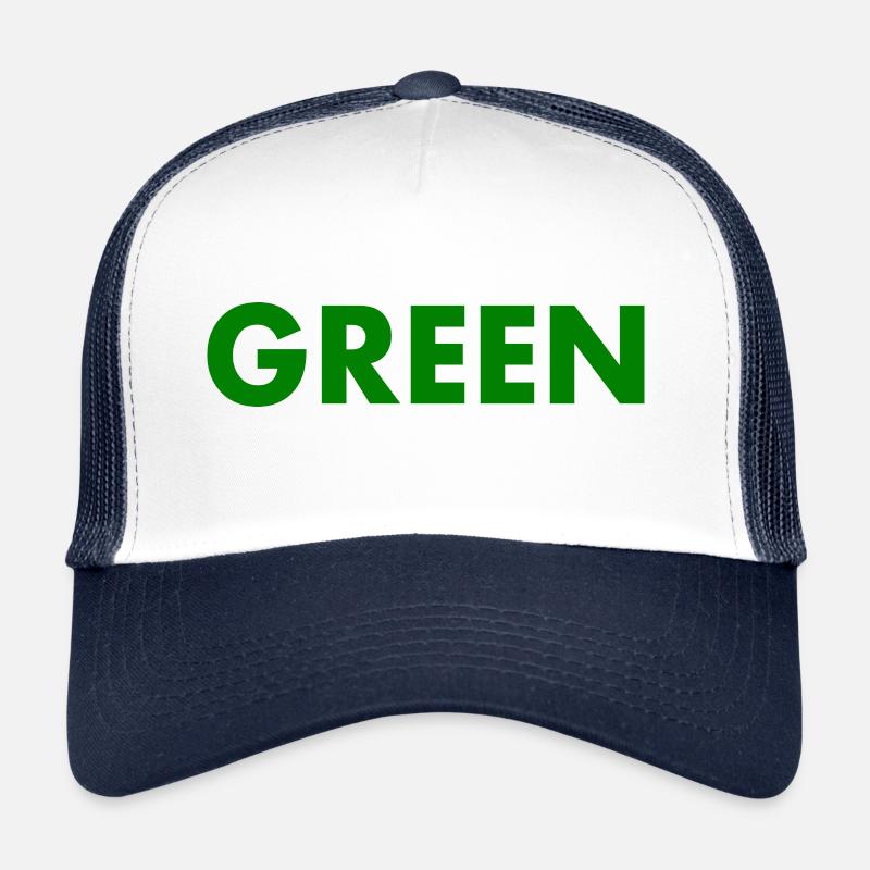 Green - Trucker Cap - Weiß/Navy