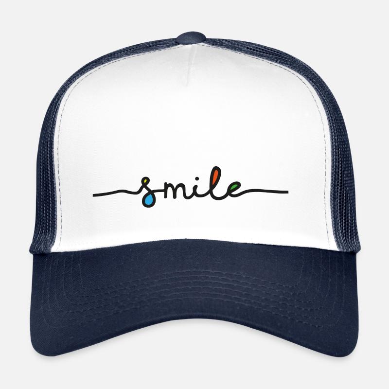 Smile Font - Trucker Cap - white/navy