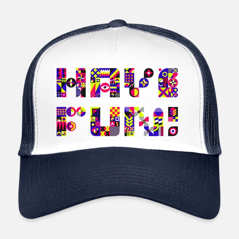 Have Fun (Text, Geometric Pattern, Colorful) Trucker Cap