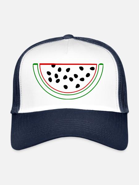 Watermelon Melon - Trucker Cap - white/navy - Front