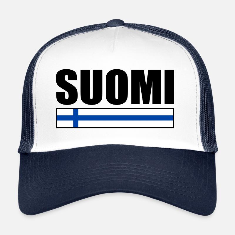 Finlande - Casquette trucker  - blanc/marine