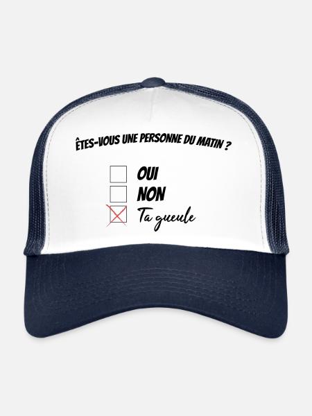 Pas du matin - Casquette trucker  - blanc/marine - Devant