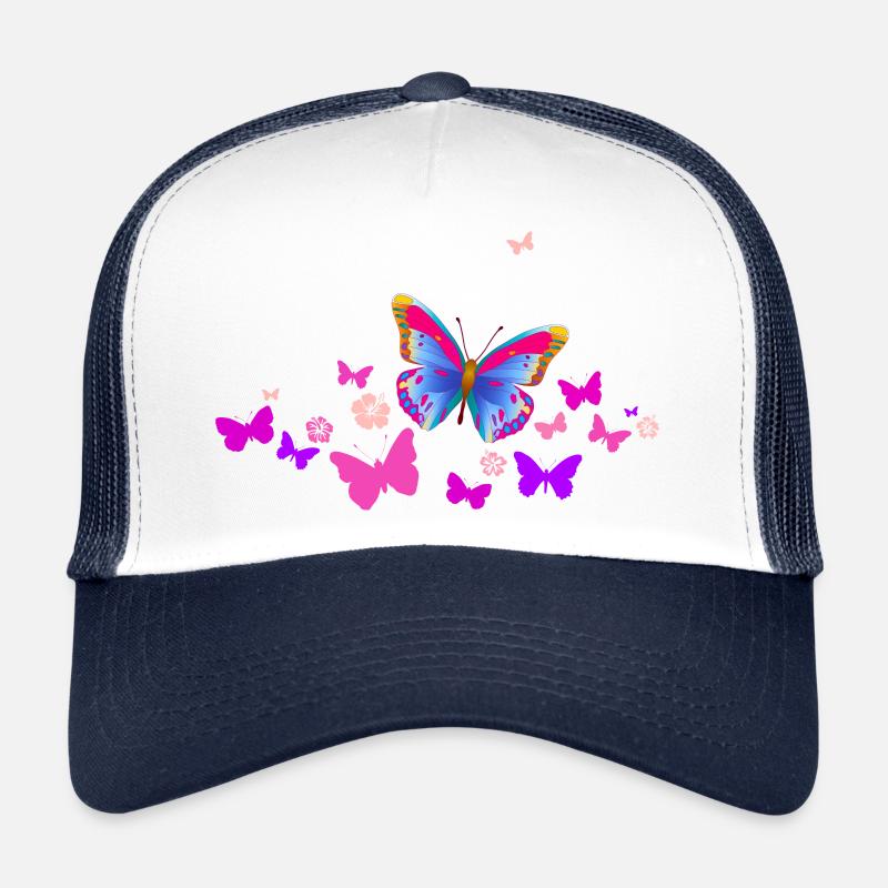 Papillon Papillon Insectes Printemps Été coloré Casquette trucker 
