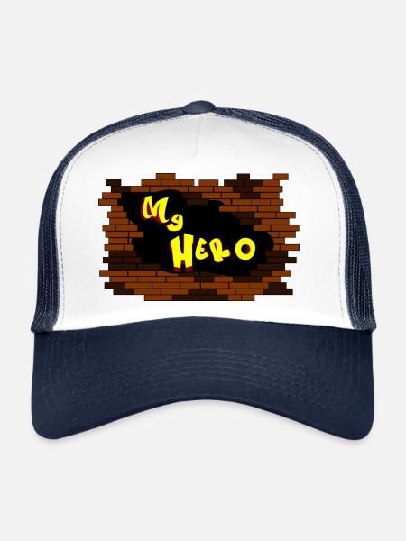 MON HÉROS graffiti - Casquette trucker  - blanc/marine - Devant
