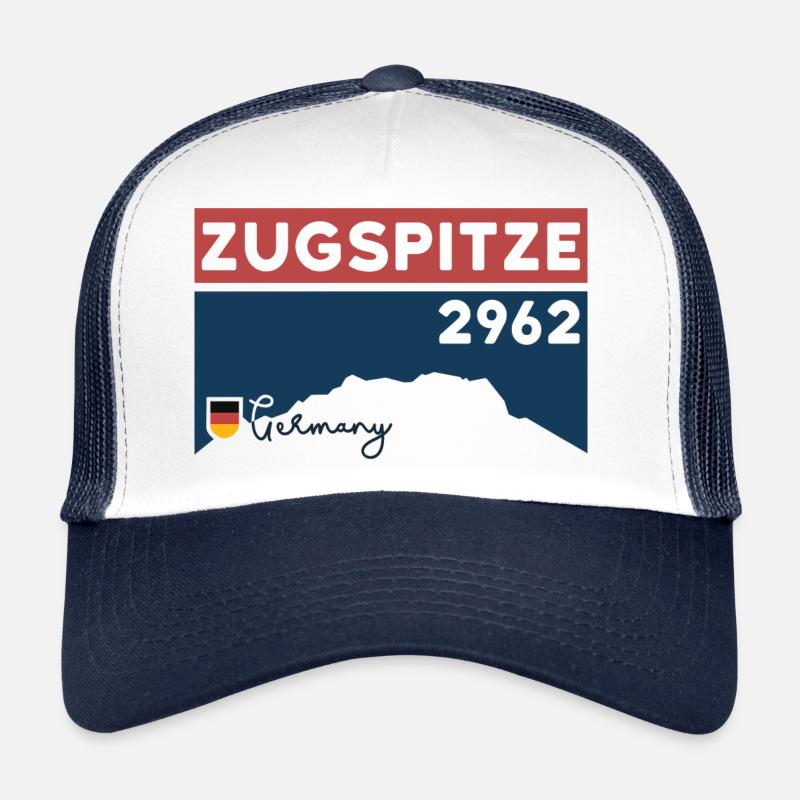 Zugspitze Höhe Berg Wandern Wanderung Bahn - Trucker Cap - Weiß/Navy