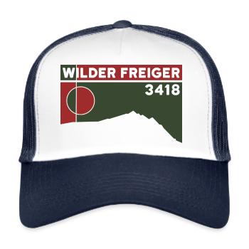 Wilder Freiger Bergtour Roter Grat Gipfel Höhe - Trucker Cap - Weiß/Navy - Vorne