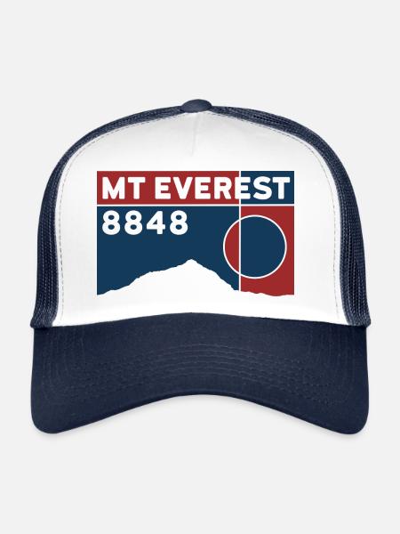 Camp de base de l’Everest Souvenir de trekking dans l’Himalaya - Casquette trucker  - blanc/marine - Devant