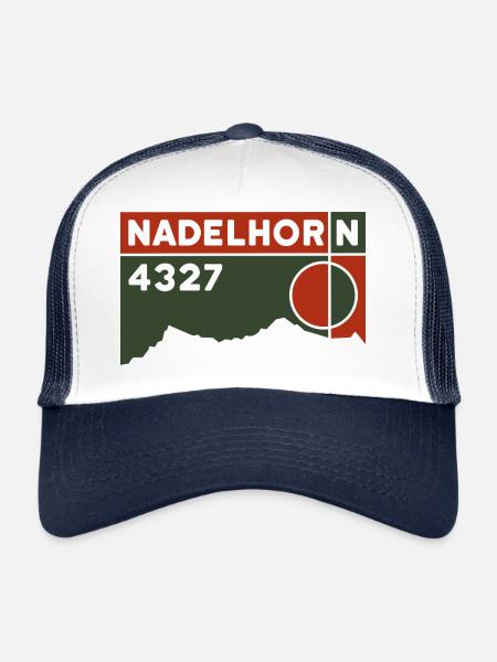 Nadelhorn Mountain Tour Valais Souvenir - Trucker Cap - white/navy - Front