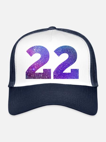 Number 22 galaxy - Trucker Cap - white/navy - Front