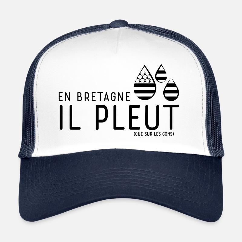 En Bretagne, il pleut... - Casquette trucker  - blanc/marine