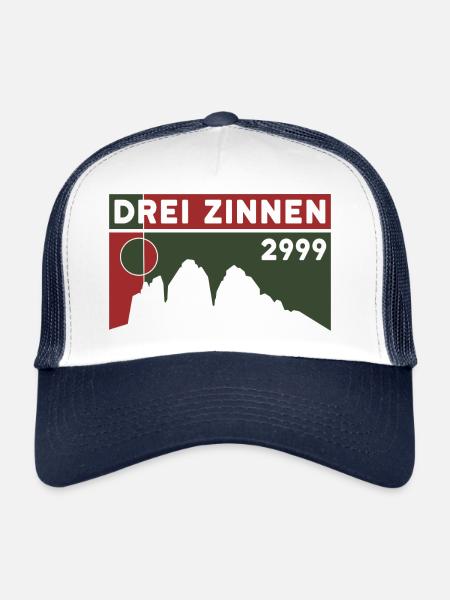 Drei Zinnen Tre Cime Lavaredo Dolomiten Wanderung - Trucker Cap - Weiß/Navy - Vorne