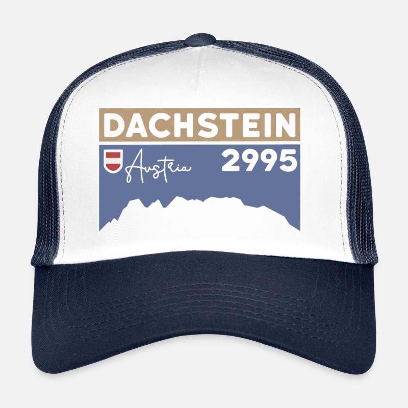 Hoher Dachstein Berge Gletscher Höhe Wanderung - Trucker Cap - Weiß/Navy