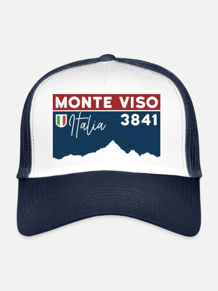 Monte Viso Randonnée Monviso Ascension Arête Est - Casquette trucker  - blanc/marine - Devant