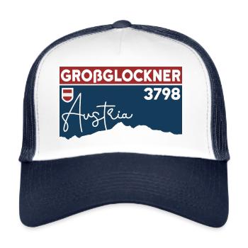 Großglockner Hohe Tauern Skitour Wandern Berglauf - Trucker Cap - Weiß/Navy - Vorne