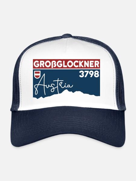 Großglockner Hohe Tauern Skitour Wandern Berglauf - Trucker Cap - Weiß/Navy - Vorne