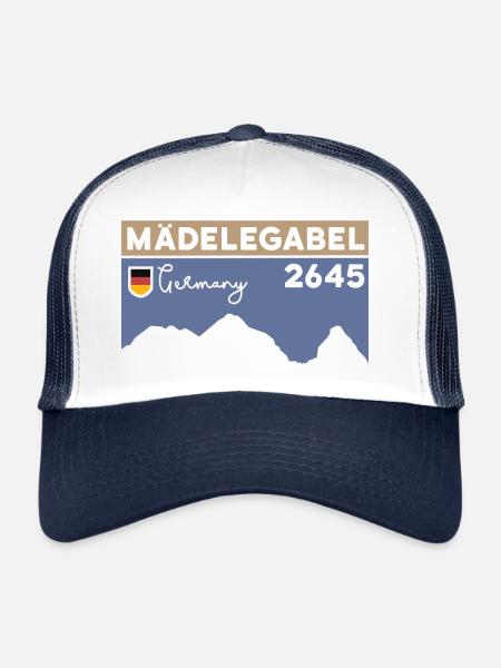 Mädelegabel mountain tour randonnée altitude tour itinéraire normal - Casquette trucker  - blanc/marine - Devant