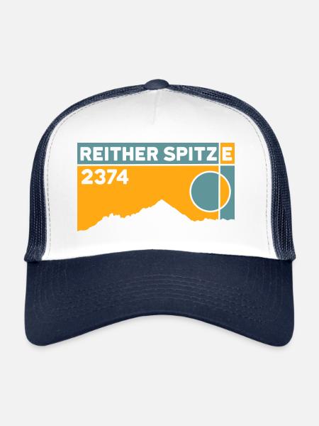 Reither Spitze Mountain Tour Hiking Souvenir Seefeld - Trucker Cap - white/navy - Front