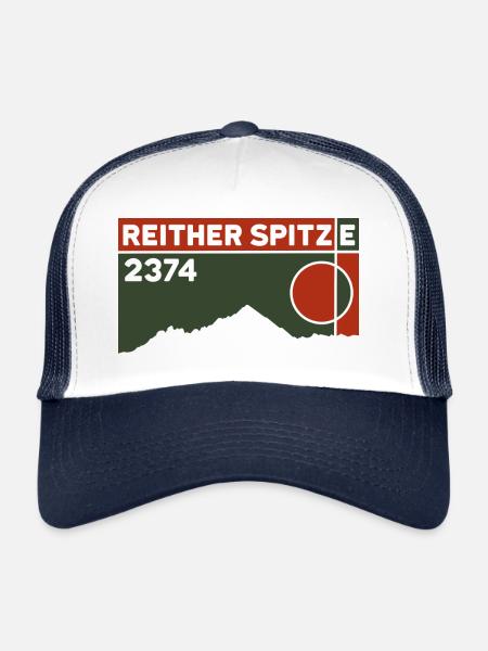 Reither Spitze Seefeld Hiking Mountain Tour Souvenir - Trucker Cap - white/navy - Front