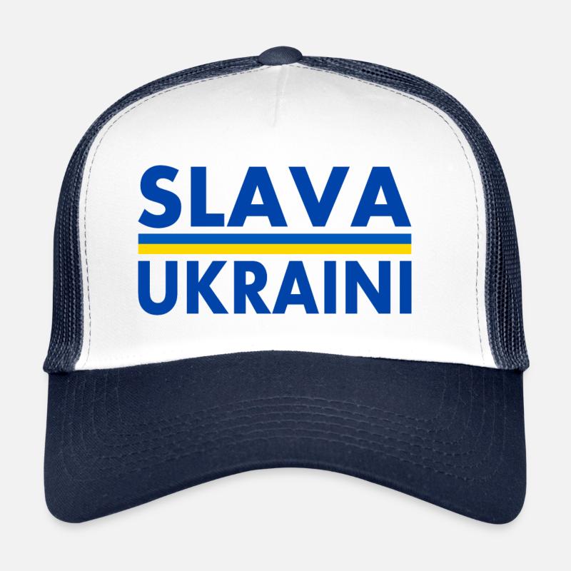 Slava ukraini - Trucker Cap - Weiß/Navy