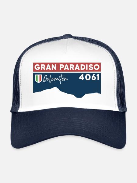 Guide d’escalade du Grand Paradis Ski Tour High Tour - Casquette trucker  - blanc/marine - Devant