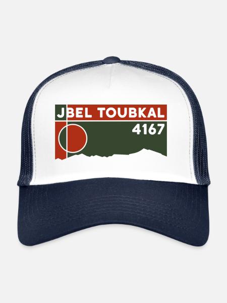 Jbel Toubkal Trekking Randonnée Maroc - Casquette trucker  - blanc/marine - Devant