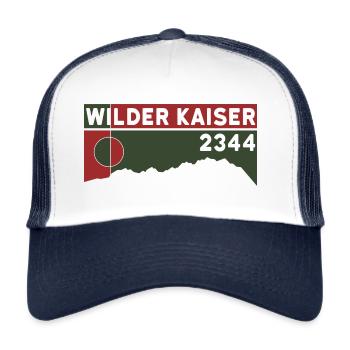 Wilder Kaiser Kaiserkrone Wandern Kitzbühel Tirol - Trucker Cap - Weiß/Navy - Vorne