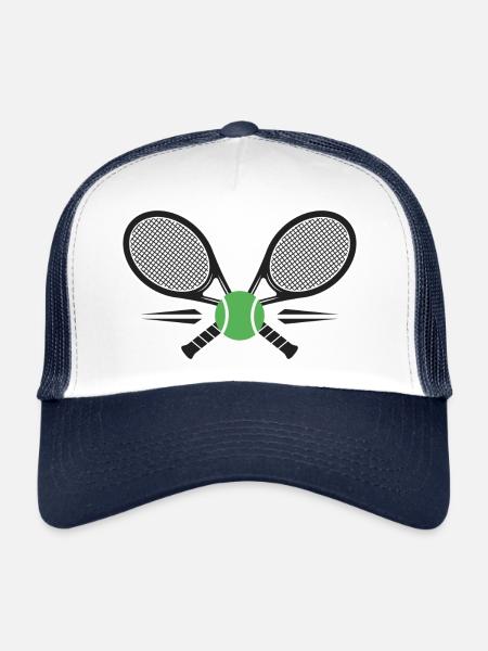 Crossed tennis rackets - Trucker Cap - white/navy - Front