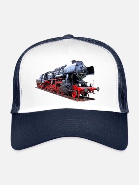 Locomotive à vapeur 52 8154 BR 52 - Casquette trucker  - blanc/marine - Devant