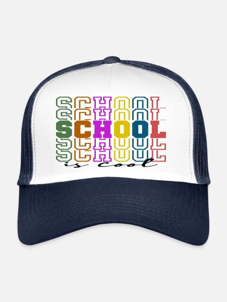 School is cool - Trucker Cap - white/navy - Front