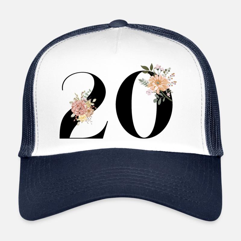 20e anniversaire fleuris (Cadeau de 20 ans) Casquette trucker 