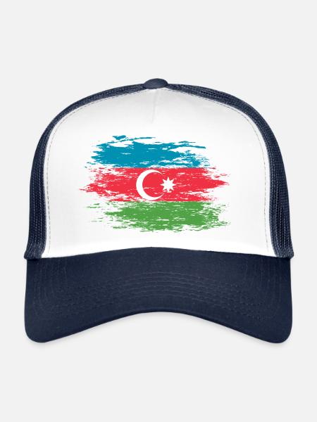 Azerbaijan used - Trucker Cap - white/navy - Front