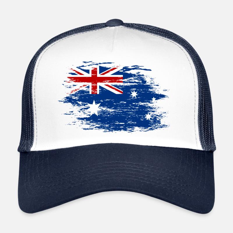 Australien Flagge used - Trucker Cap - Weiß/Navy