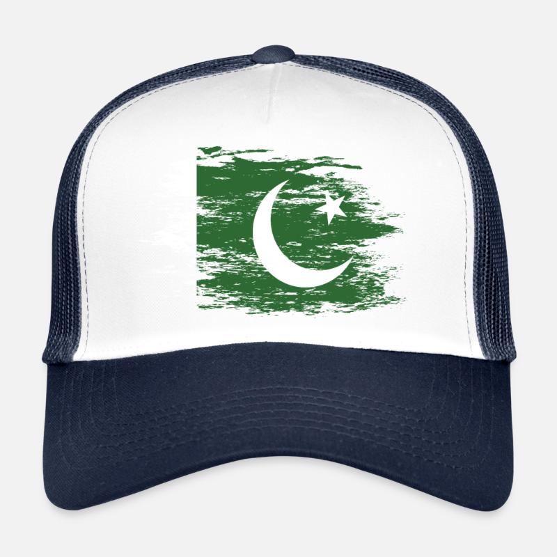 Pakistan flag used - Trucker Cap - white/navy